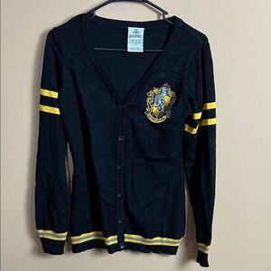Wizarding World of Harry Potter Size Small Black & Gold Hufflepuff Cardigan
